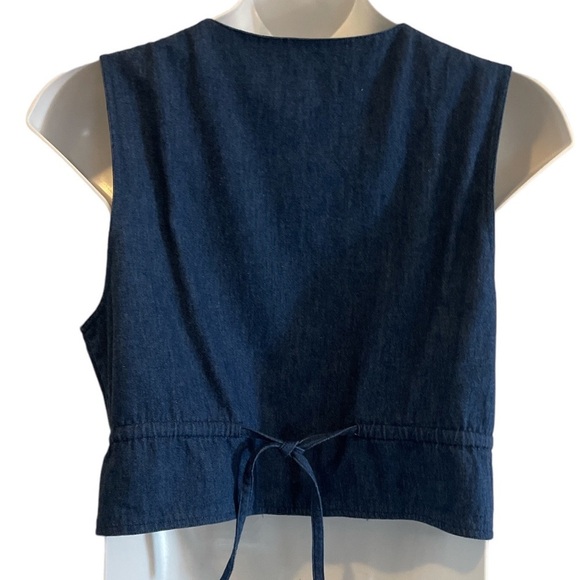 Vintage Sophia Rose Denim Daisy Embroidered Vest. Size XL - Picture 3 of 8